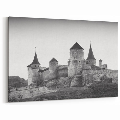 Medieval Castle Wall Art - Historic Castle Prints Black and White Photography