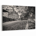 Castle Photography Art - Scenic Castle Landscape in Black and White Print