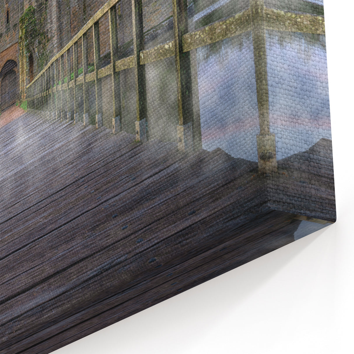Medieval Castle Wall Art - Misty Bridge Castle Print Scenic Photography