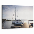 Sunlit Harbor Serenity - Elegant Coastal Wall Art for Nautical Decor