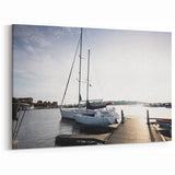 Sunlit Harbor Serenity - Elegant Coastal Wall Art for Nautical Decor