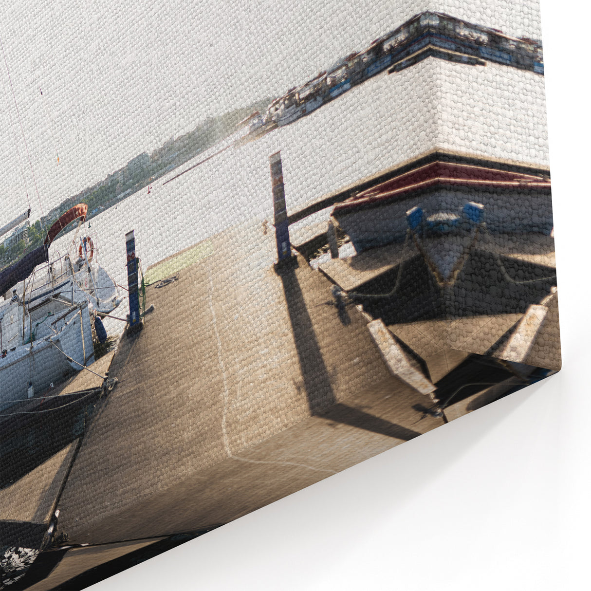 Sunlit Harbor Serenity - Elegant Coastal Wall Art for Nautical Decor