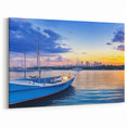 Sunset Harbor Splendor - Vibrant Coastal Wall Art for Tranquil Decor