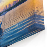 Sunset Harbor Splendor - Vibrant Coastal Wall Art for Tranquil Decor