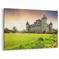 Sunlit Castle Wall Art - Majestic Castle Print in Scenic Landscape