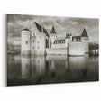 Black & White Castle Wall Art - Historic Castle Print with Reflections