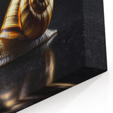 Golden Snail Wall Art | Nature's Elegance on Canvas, Acrylic & Framed Prints