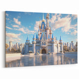 Fantasy Castle Wall Art - Vibrant Blue Castle Print Dreamy Landscape