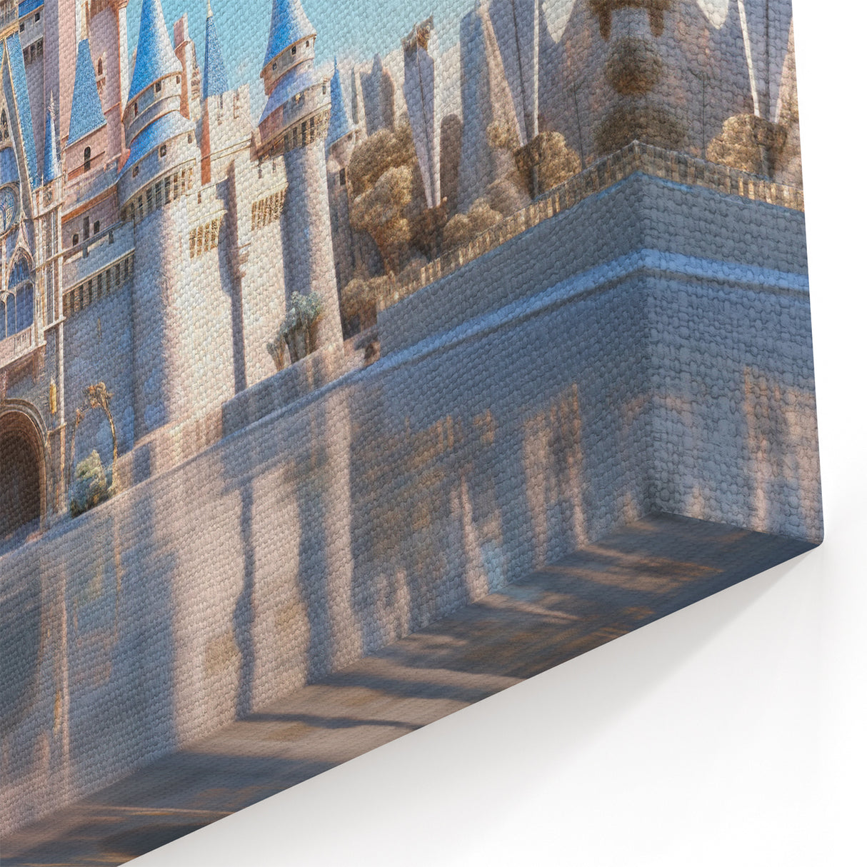 Fantasy Castle Wall Art - Vibrant Blue Castle Print Dreamy Landscape