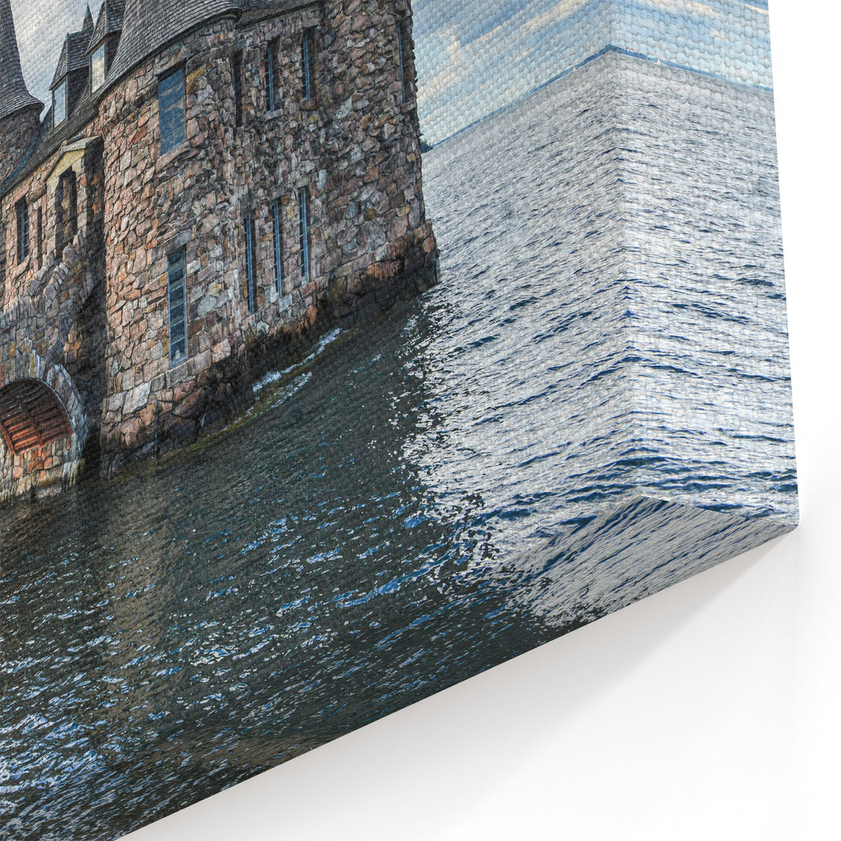 Stone Castle Wall Art - Scenic Castle Print by the Water Rustic Charm