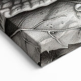 Monochrome Snail Wall Art - Intricate Line Drawing on Canvas & Prints