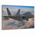 Modern Stealth Jet Over Clouds - Striking Aviation Wall Art Decor