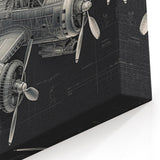 Vintage Aircraft Blueprint - Detailed Aviation Art for Enthusiasts