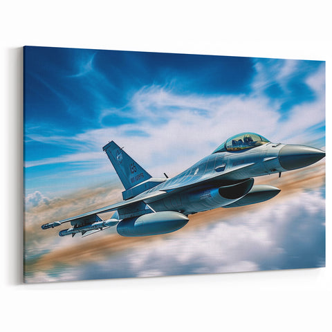 Fighter Jet in Action - Vibrant Aviation Wall Art for Modern Decor