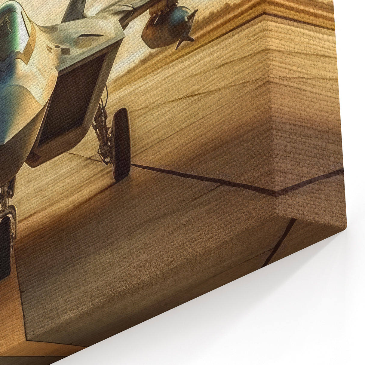 Stealth Jet on Runway at Sunset - Bold Aviation Wall Art Decor