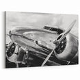 Vintage Aircraft Close-Up - Striking Black and White Aviation Art