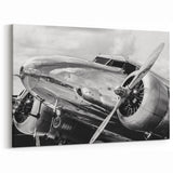 Vintage Aircraft Close-Up - Striking Black and White Aviation Art