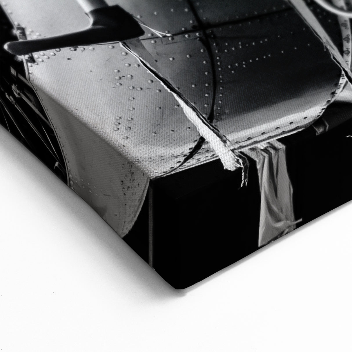 Vintage Aircraft Close-Up - Striking Black and White Aviation Art