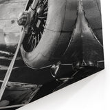 Vintage Aircraft Close-Up - Striking Black and White Aviation Art
