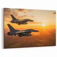 F-16 Jets at Sunset - Stunning Aviation Wall Art for Home Decor
