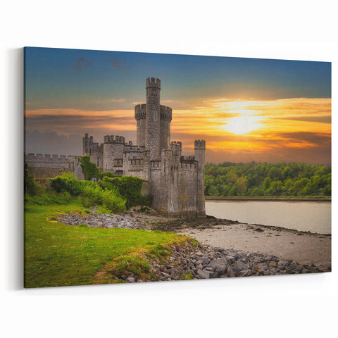 Sunset Castle Wall Art - Historic European Castle Landscape Print