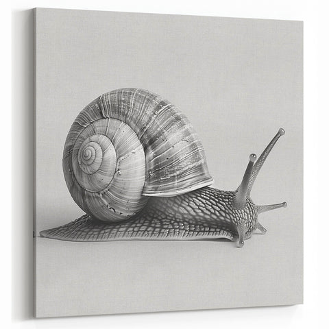 Minimalist Snail Wall Art | Elegant Black & White Canvas & Prints