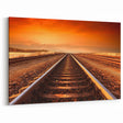 Sunset Railroad Wall Art - Vintage Train Art on Scenic Railway Canvas