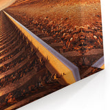 Sunset Railroad Wall Art - Vintage Train Art on Scenic Railway Canvas