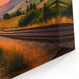 Sunset Over Railway - Scenic Railroad Wall Art on Canvas and Prints