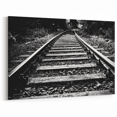 Monochrome Railroad Wall Art - Black and White Railway Photography Print