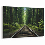 Forest Railway Wall Art - Scenic Green Landscape on Canvas and Prints