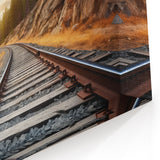 Mountain Railway Wall Art - Scenic Train Track in Autumn Landscape