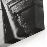 Moody Railway Wall Art - Black and White Wet Tracks Photography Print
