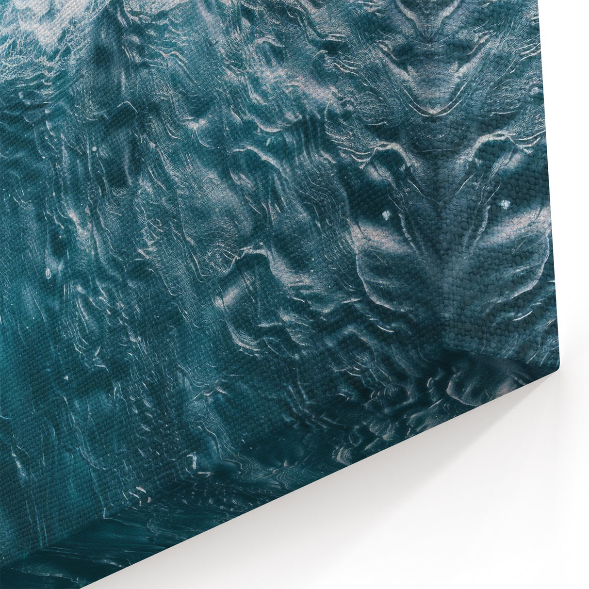 Icy Shoreline Canvas - Aerial View of Arctic Coastline and Waves