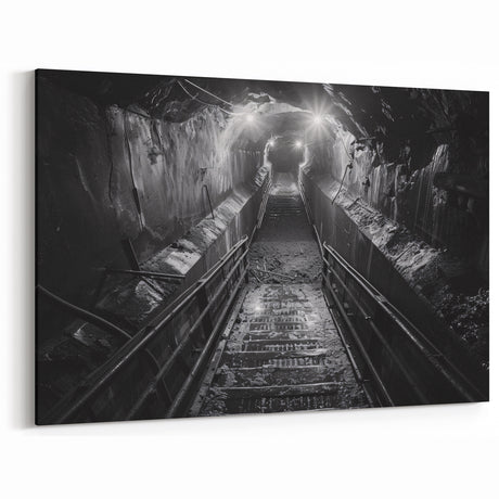 Vintage Railroad Tunnel Wall Art - Scenic Railway Photography Canvas Print