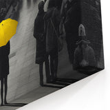 Railway Platform Wall Art - Yellow Umbrella Scenic Train Photography Print