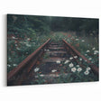 Overgrown Railroad Tracks Wall Art - Scenic Nature Railway Photography