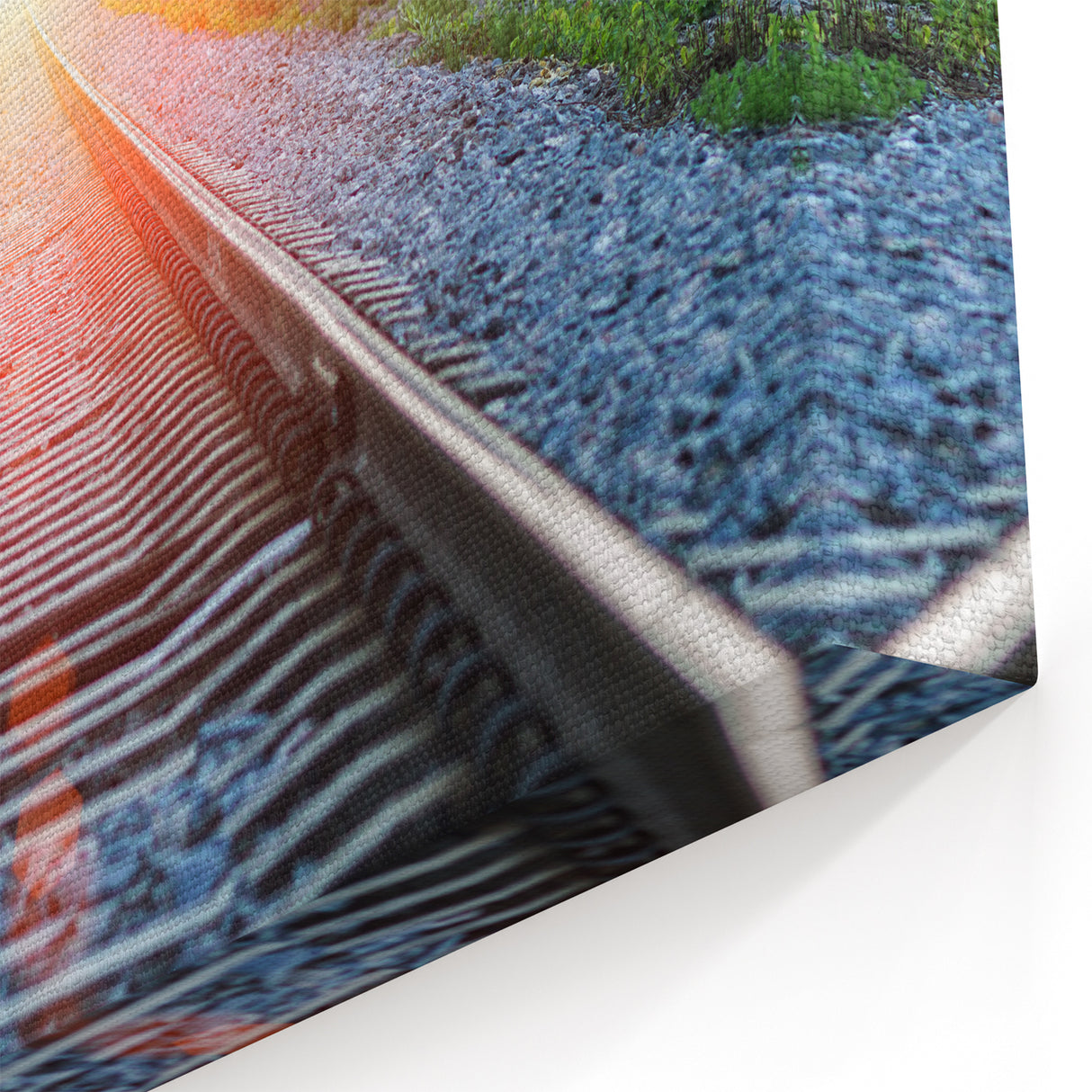 Sunset Railroad Tracks Wall Art - Scenic Railway Photography Print