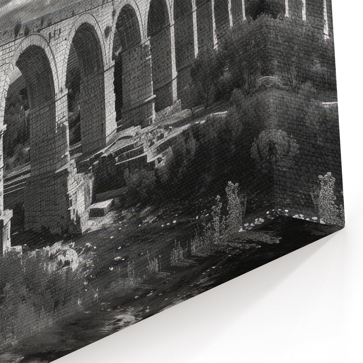 Historic Stone Bridge Wall Art - Black and White Railway Photography Print