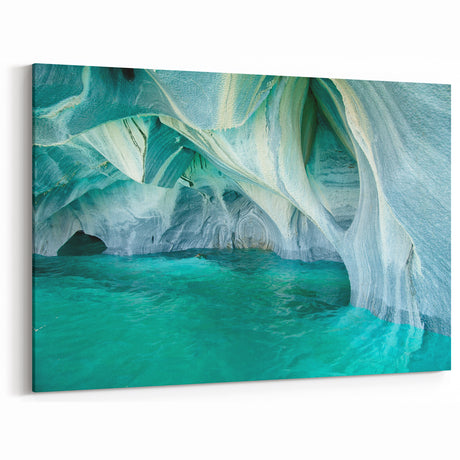 Marble Cave Wall Art - Serene Turquoise Waters Photography Print Decor