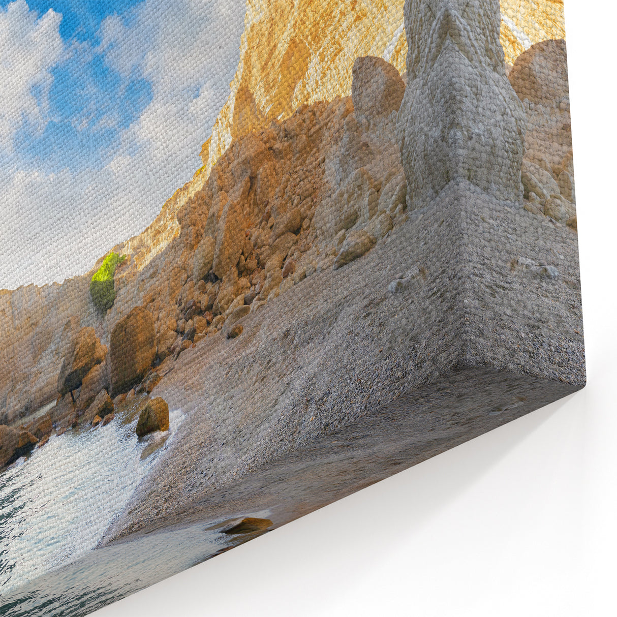 Sunlit Coastal Cave Wall Art - Stunning Ocean Landscape Photography Decor