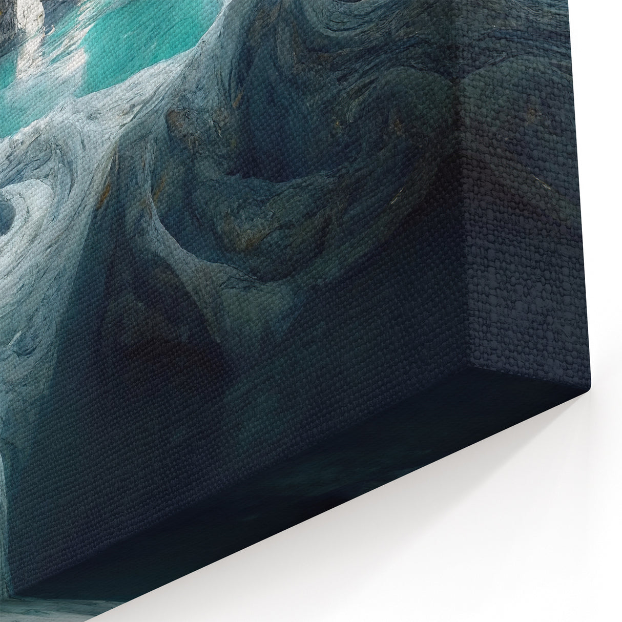 Marble Cavern Wall Art - Serene Turquoise Waters and Rock Formations Decor