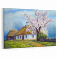 Charming Countryside House Wall Art - Blossom Tree Canvas Print
