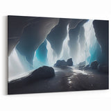 Scenic Cave Art in Ice Formations - Stunning Natural Cave Photography