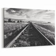 Monochrome Railroad Tracks Wall Art - Black and White Scenic Print