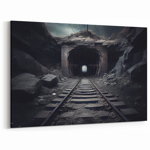 Abandoned Tunnel Railway Wall Art - Dark Scenic Photography Print