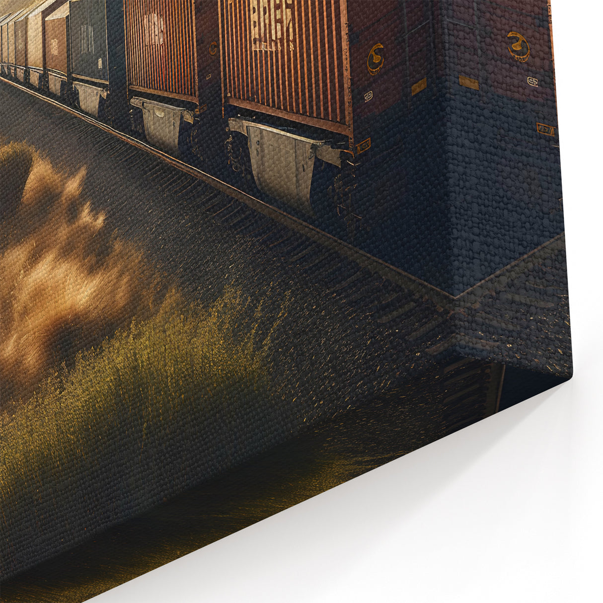 Desert Freight Train Wall Art - Scenic Railway Landscape Photography