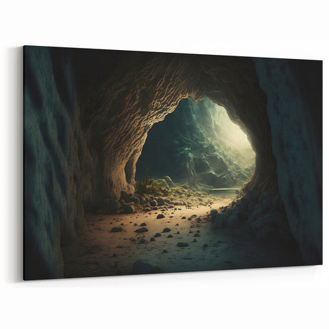 Serene Cave Entrance Wall Art - Warm and Natural Cave Photography