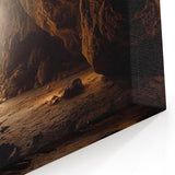 Majestic Sunlit Cave Wall Art - Warm and Earthy Cave Photography
