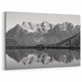 Majestic Mountain Reflection - Black and White Scenic Lake Wall Art